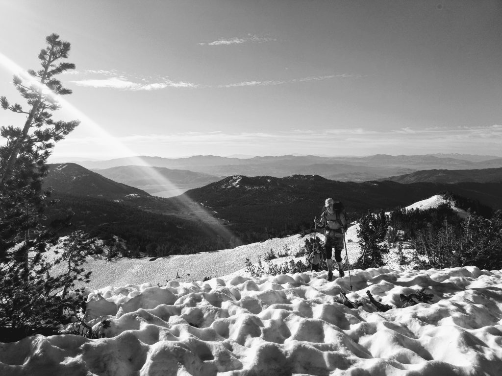 The Tahoe Rim Trail in July of 2019 had a surprising amount of snow.  It made for some classic Type 2 fun for parts of it!